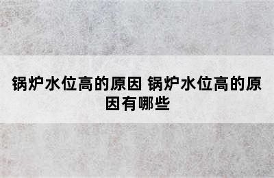 锅炉水位高的原因 锅炉水位高的原因有哪些